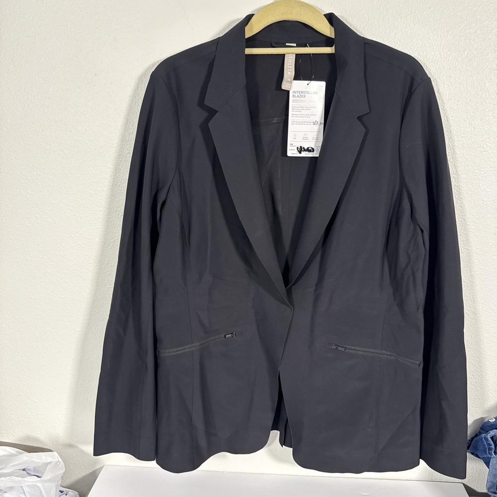Athleta Interstellar‎ Blazer 16 Snap Front Zip Pockets NWT Retail 198.00 H1
